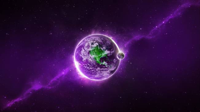Planeta Terra Espaço Roxo