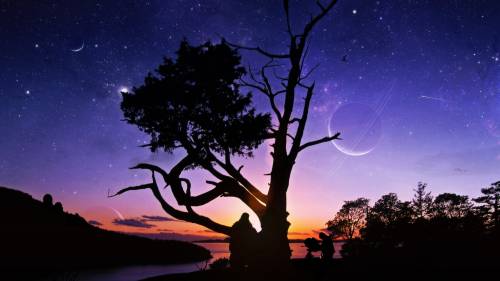 Pôr Do Sol Com Estrelas